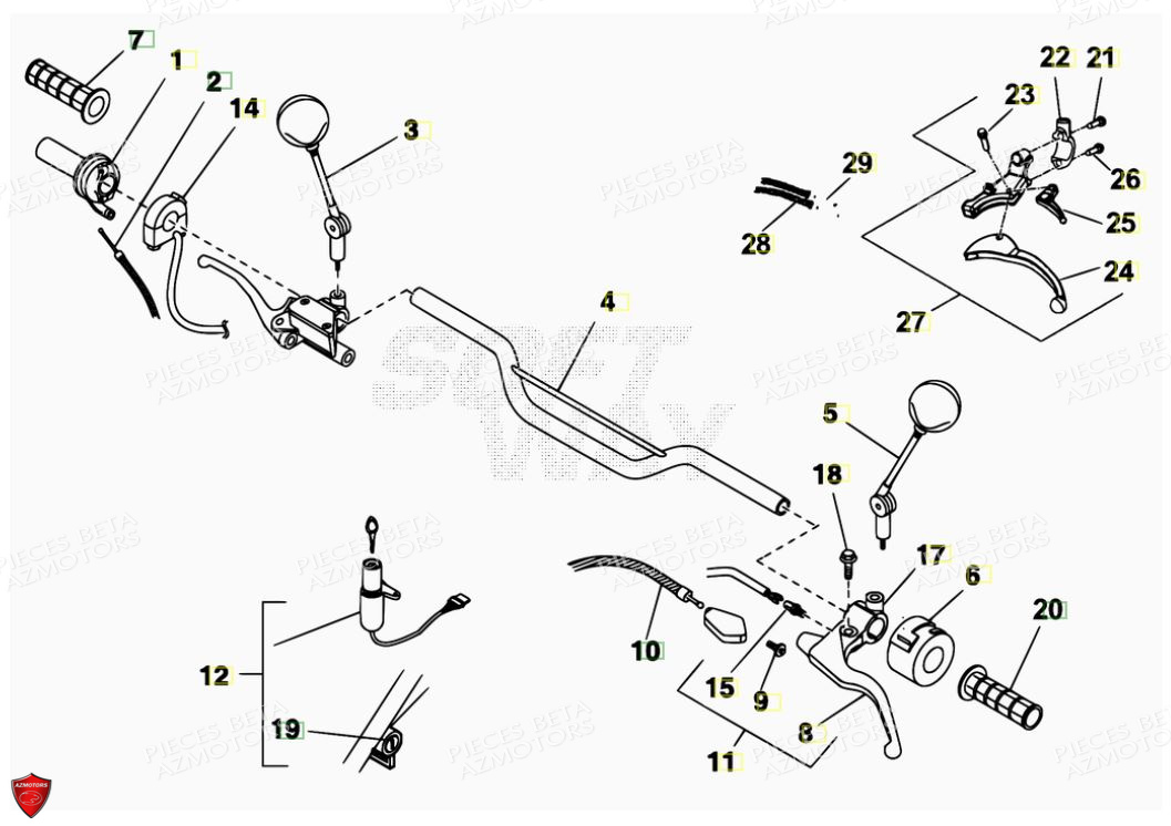 Guidon AZMOTORS PiÃ¨ces Alp 200cc [2008-2011]