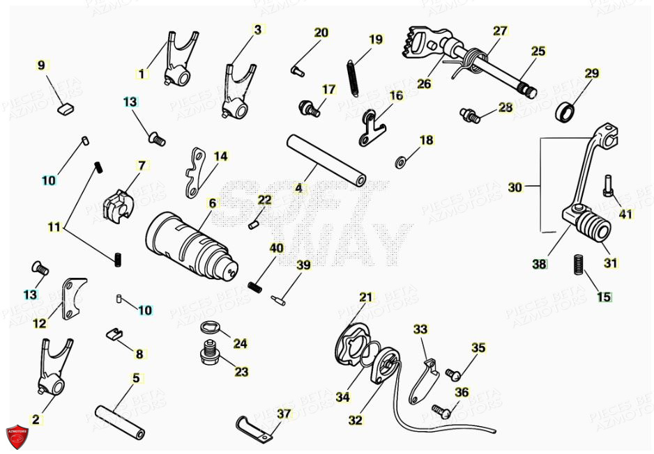 Selecteur De Vitesses AZMOTORS PiÃ¨ces Alp 200cc [2008-2011]