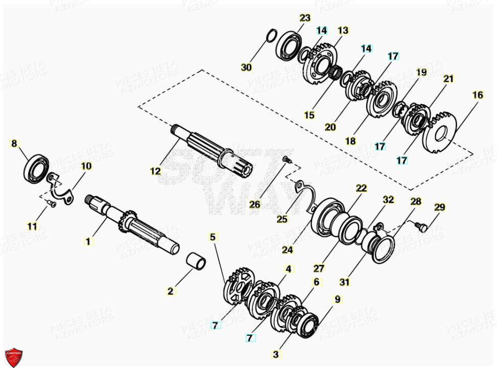 Transmission AZMOTORS PiÃ¨ces Alp 200cc [2008-2011]