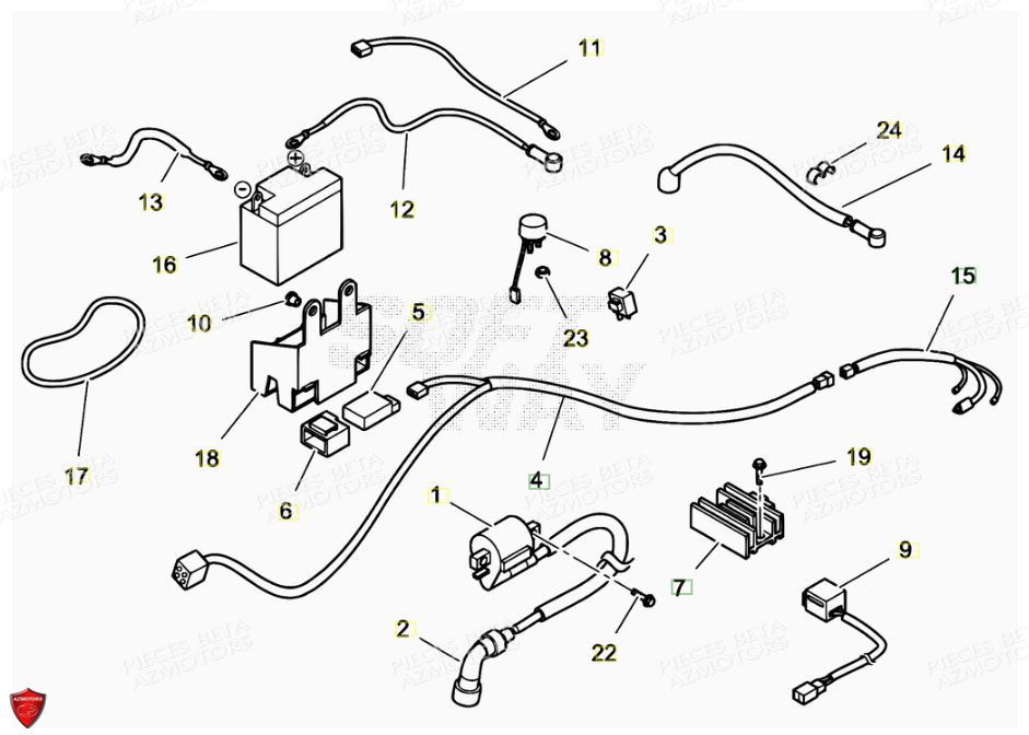 Batterie AZMOTORS PiÃ¨ces ALP 125 [2008-2011]
