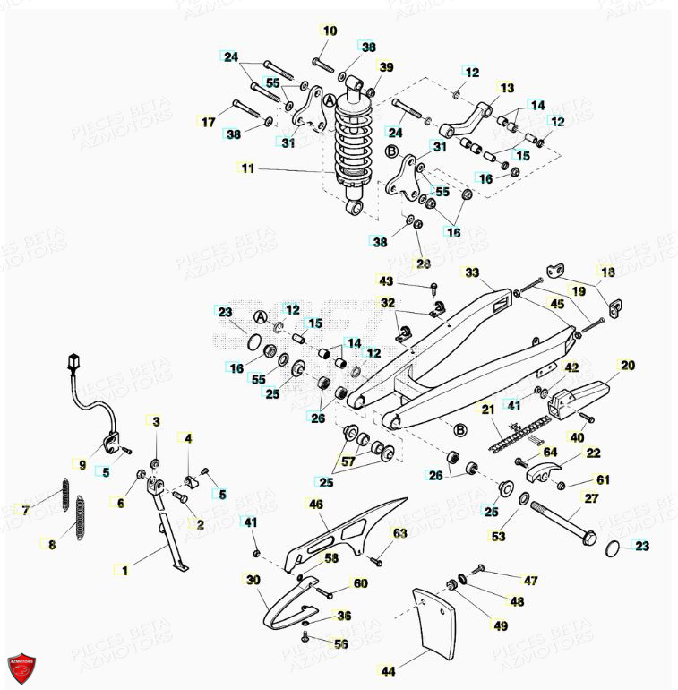 Bras Oscillant AZMOTORS PiÃ¨ces ALP 125 [2008-2011]