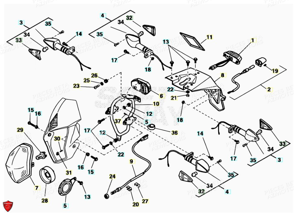 Equipement Electrique AZMOTORS PiÃ¨ces ALP 125 [2008-2011]