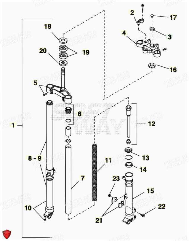 Fourche AZMOTORS PiÃ¨ces ALP 125 [2008-2011]