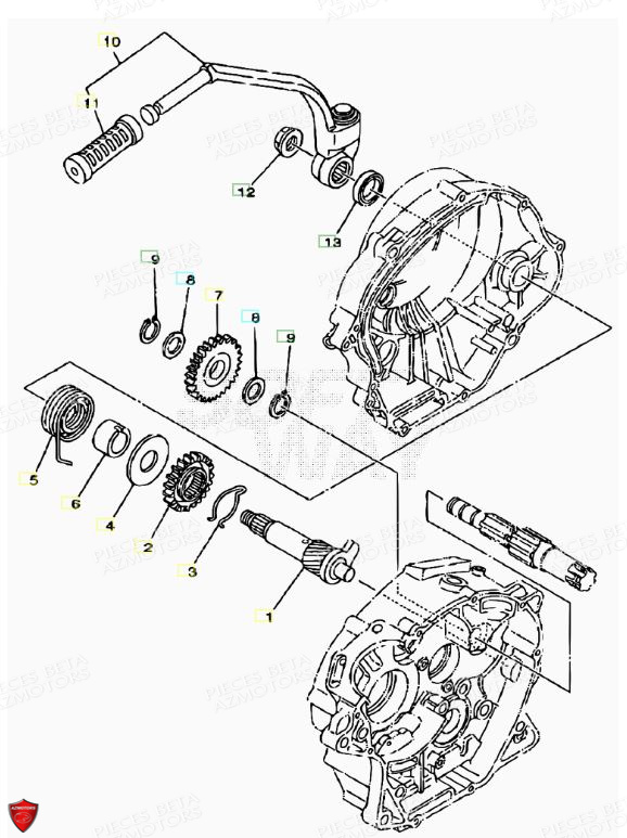 Kick Starter AZMOTORS PiÃ¨ces ALP 125 [2008-2011]