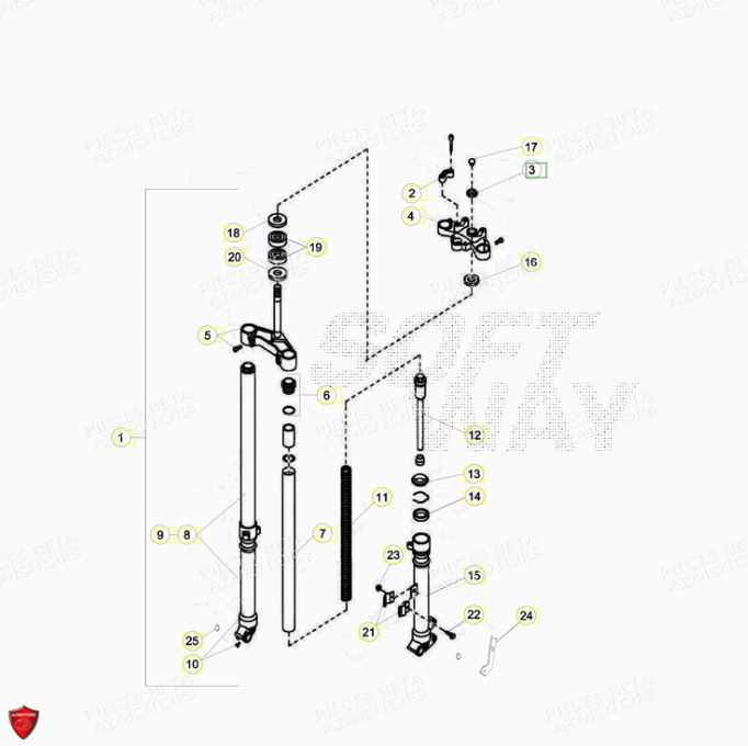 Fourche AZMOTORS PiÃ¨ces ALP 200 [2014-2015]