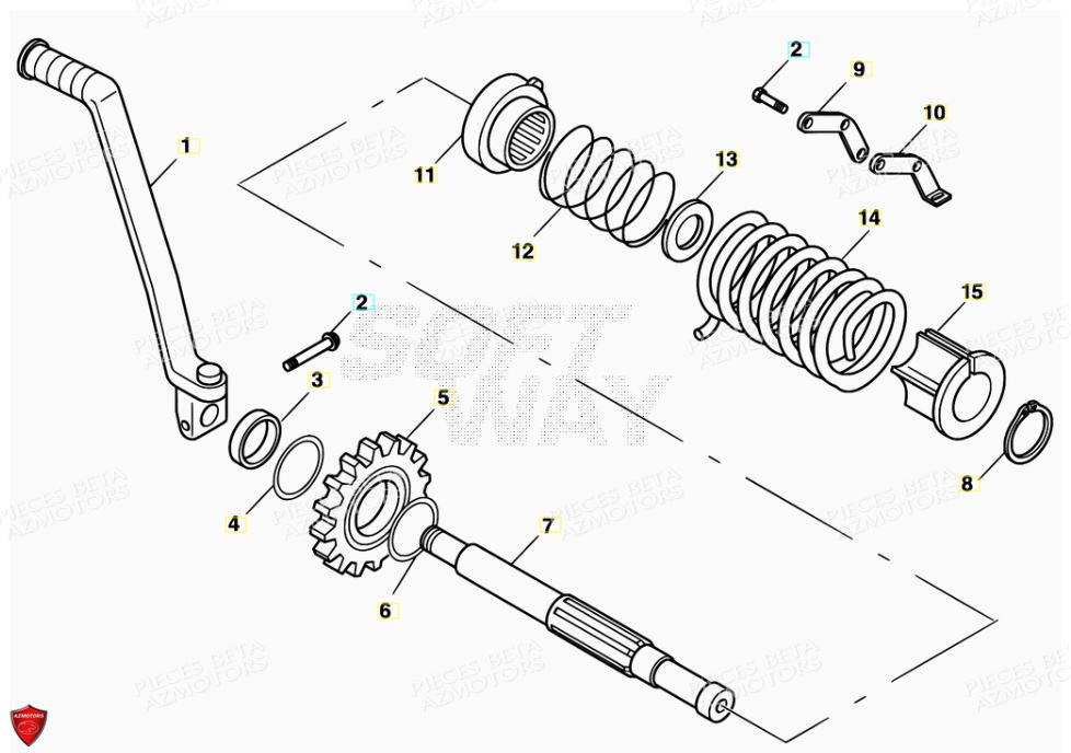 Kick Starter AZMOTORS PiÃ¨ces ALP 200 [2014-2015]