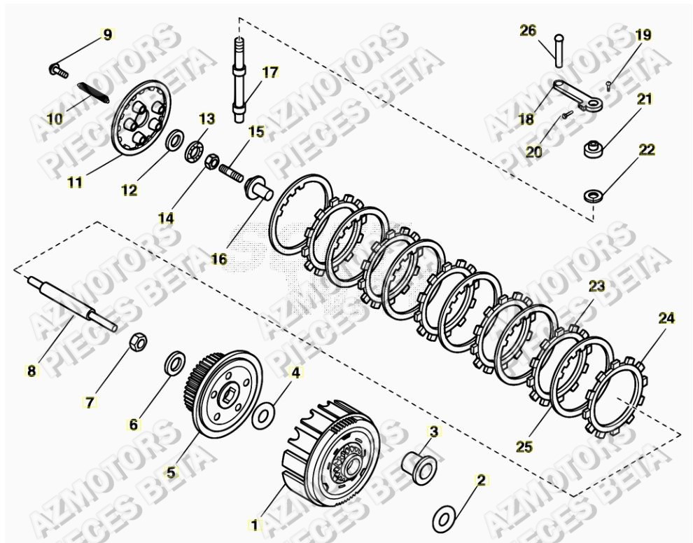 Embrayage AZMOTORS PiÃ¨ces ALP 200 [2016-2017]