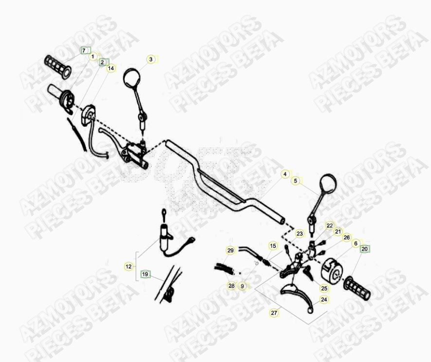 Guidon AZMOTORS PiÃ¨ces ALP 200 [2018]