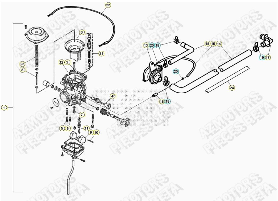Carburateur AZMOTORS PiÃ¨ces ALP 200 [2020]