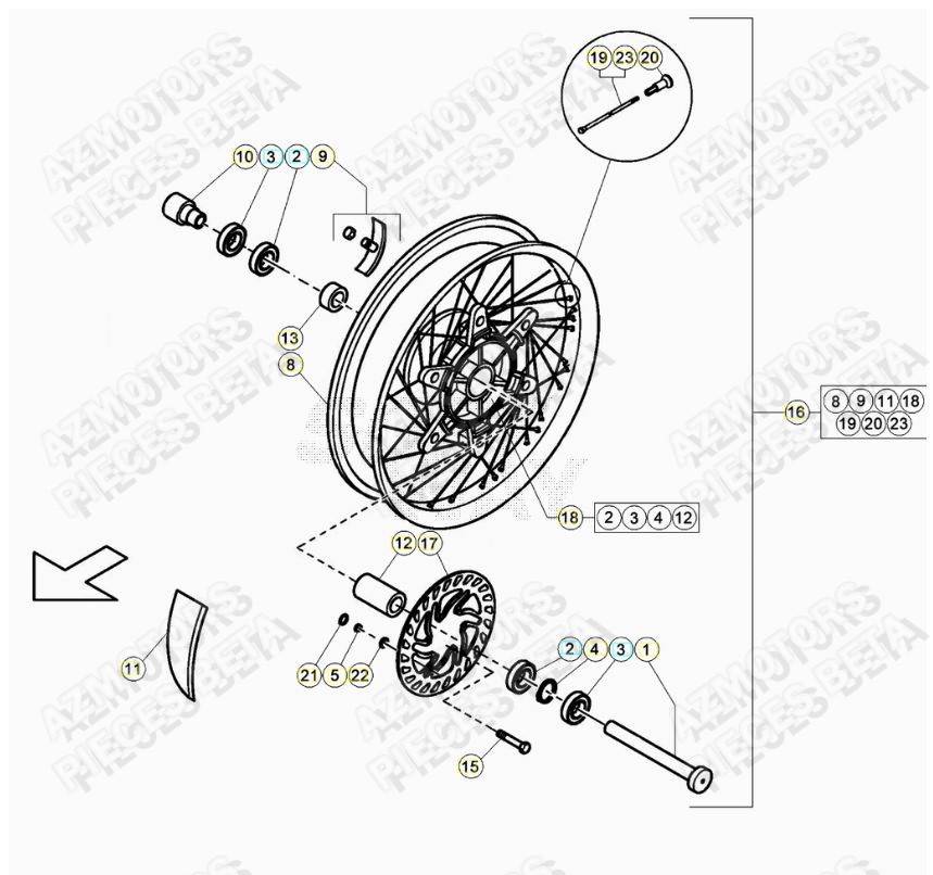 Roue Avant AZMOTORS PiÃ¨ces ALP 200 [2020]