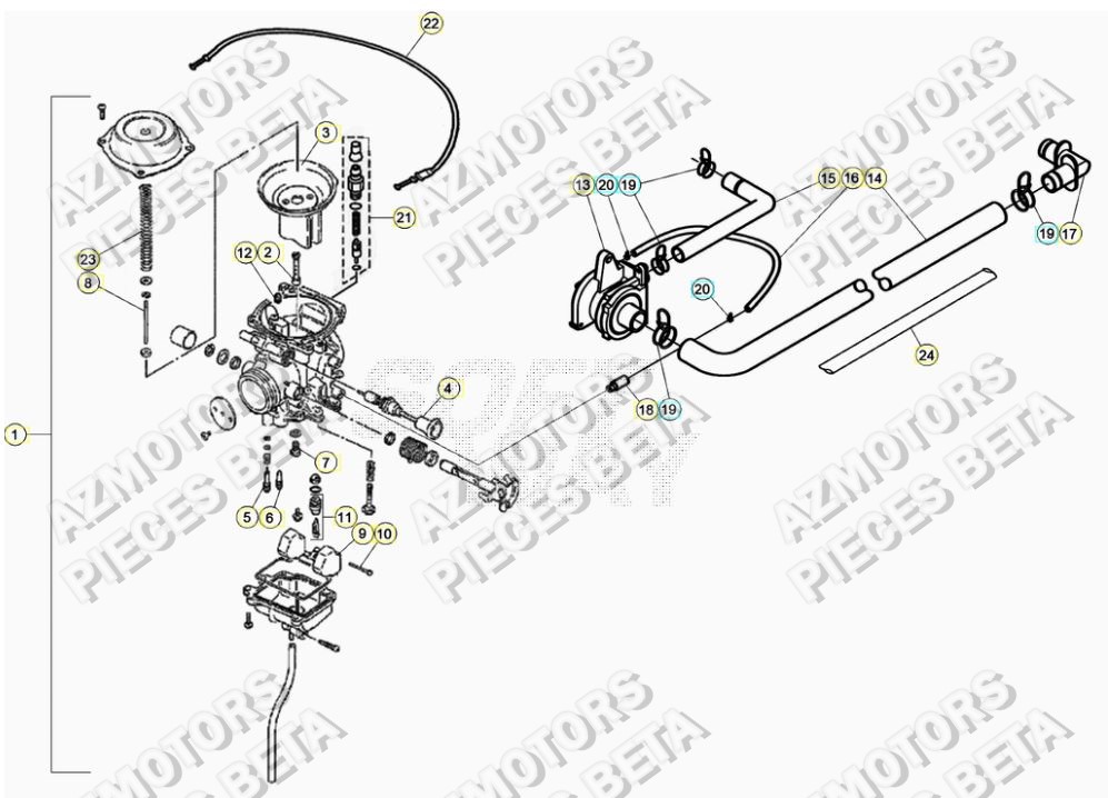Carburateur AZMOTORS PiÃ¨ces ALP 200 [2021]