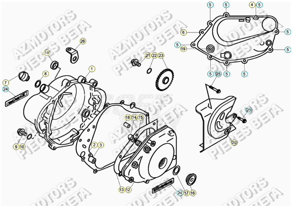 Couvercle Embrayage AZMOTORS PiÃ¨ces ALP 200 [2021]