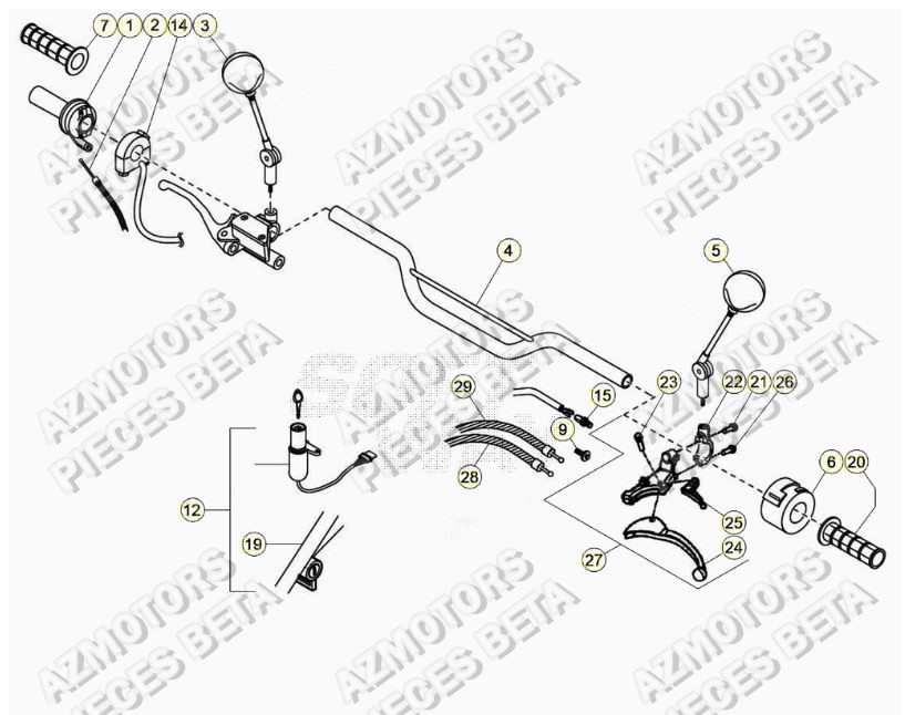 Guidon AZMOTORS PiÃ¨ces ALP 200 [2021]