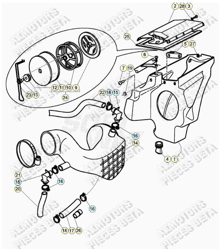 Filtre A Air AZMOTORS PiÃ¨ces ALP 200 [2022-2023]