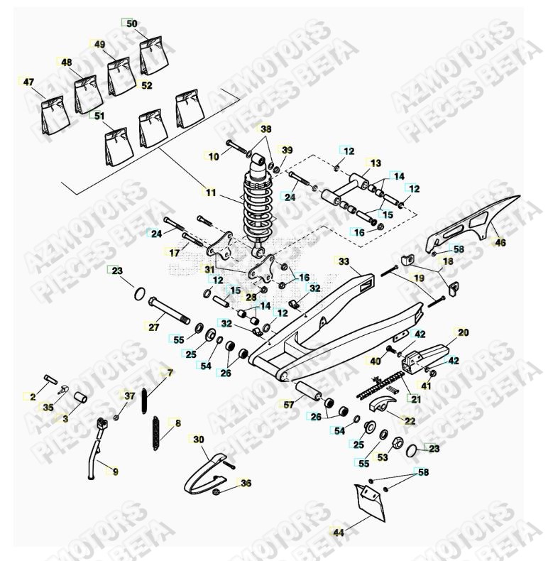 Bras Oscillant AZMOTORS PiÃ¨ces ALP 4.0 350cc [2007-2013]