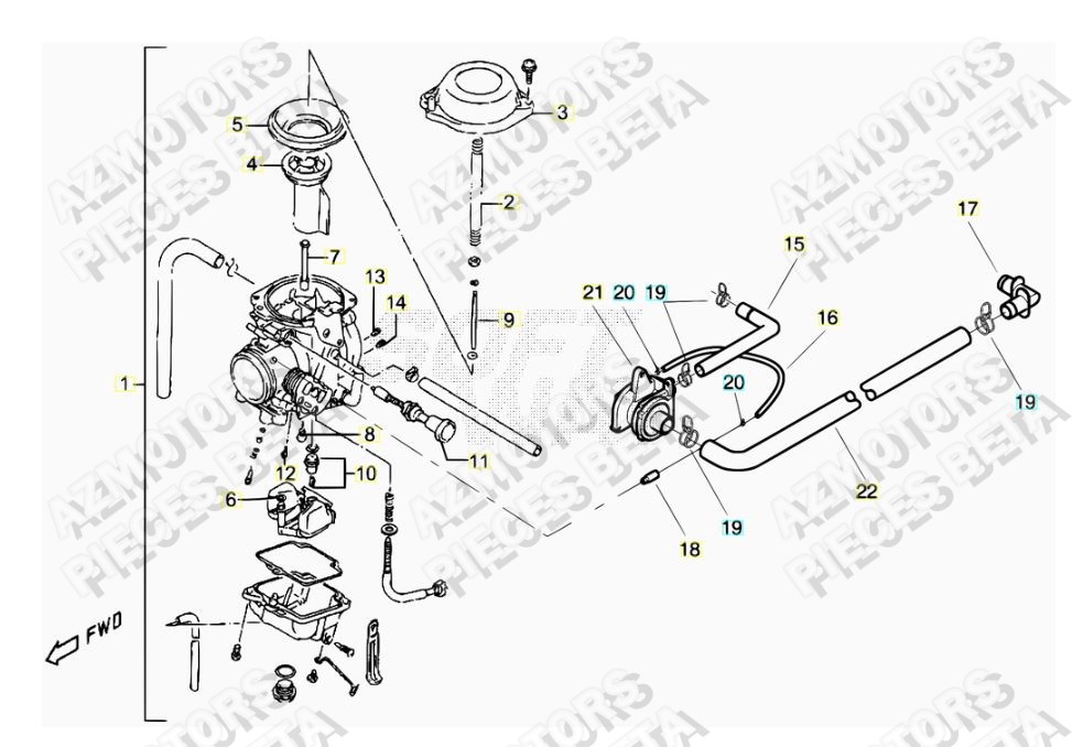 Carburateur AZMOTORS PiÃ¨ces ALP 4.0 350cc [2007-2013]