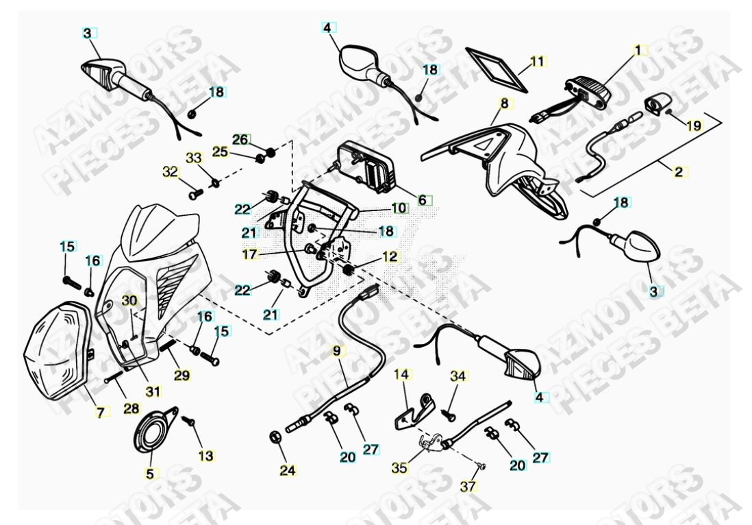 Feux AZMOTORS PiÃ¨ces ALP 4.0 350cc [2007-2013]