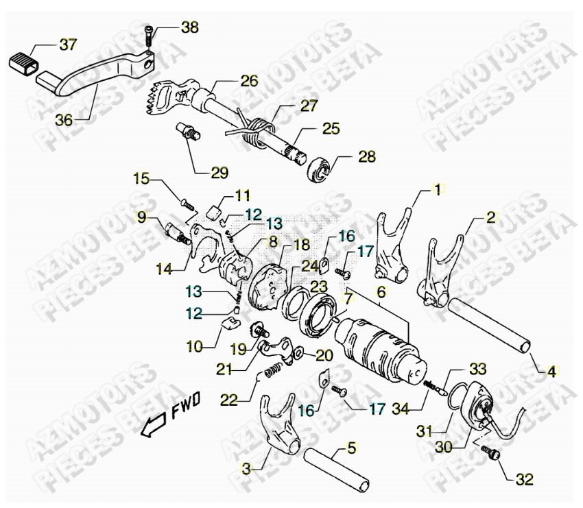 Selecteur De Vitesses AZMOTORS PiÃ¨ces ALP 4.0 350cc [2007-2013]