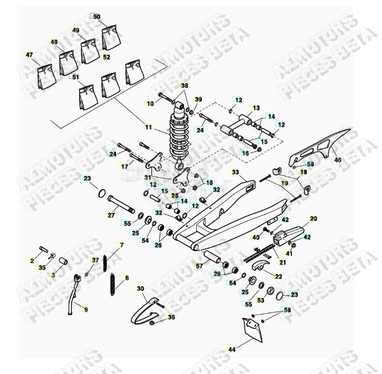 Bras Oscillant AZMOTORS PiÃ¨ces ALP 4.0 350cc [2014-2015]