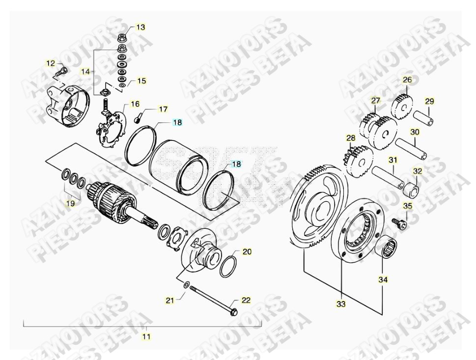 Demarreur AZMOTORS PiÃ¨ces ALP 4.0 350cc [2014-2015]