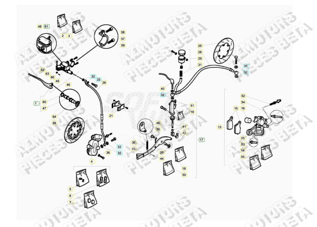 PASTILLES PINCE 25.03067/73 - BETA pour FREINS de BETA-ALP-350-14-15