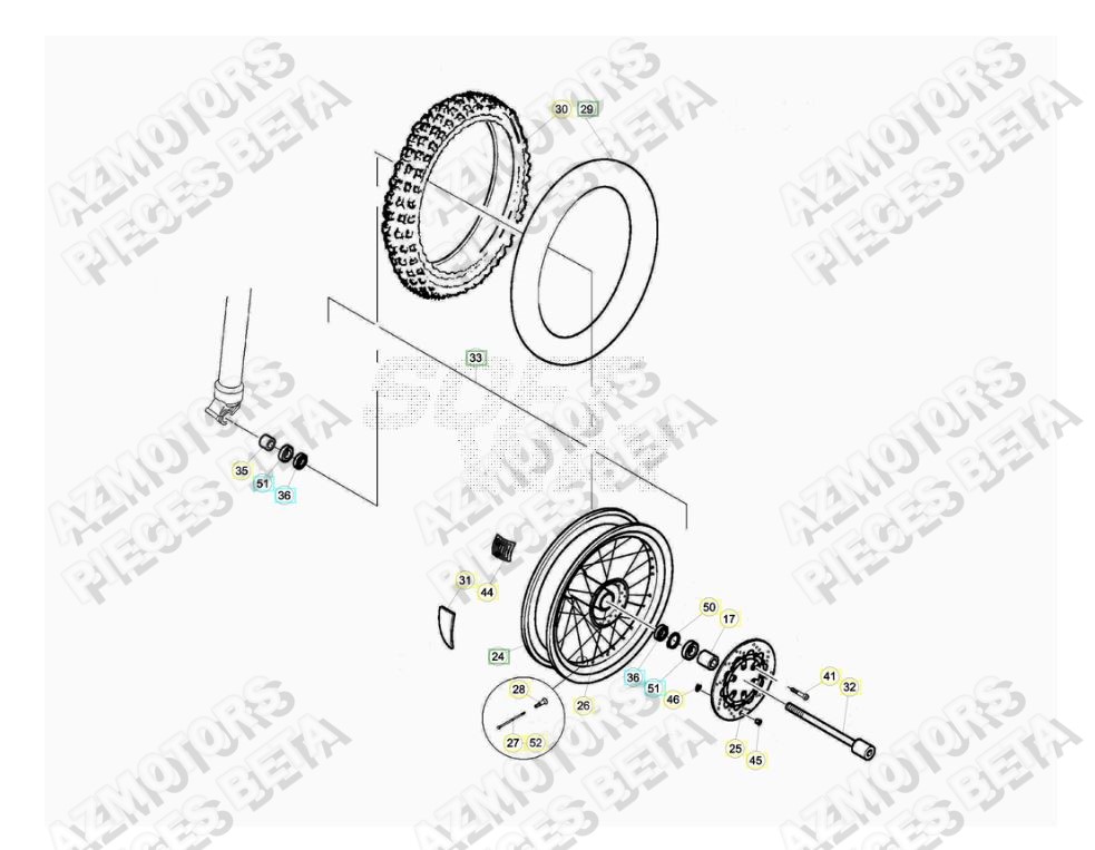 Roue Avant AZMOTORS PiÃ¨ces ALP 4.0 350cc [2014-2015]