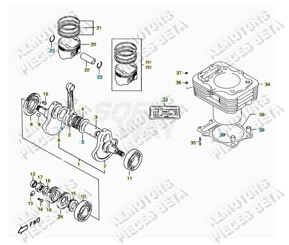 Vilebrequin AZMOTORS PiÃ¨ces ALP 4.0 350cc [2014-2015]