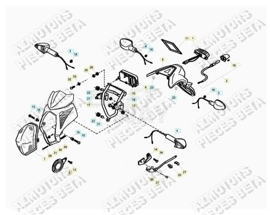 Feux AZMOTORS PiÃ¨ces ALP 4.0 350cc [2016-2017]