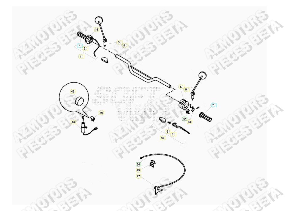 Guidon AZMOTORS PiÃ¨ces ALP 4.0 350cc [2016-2017]