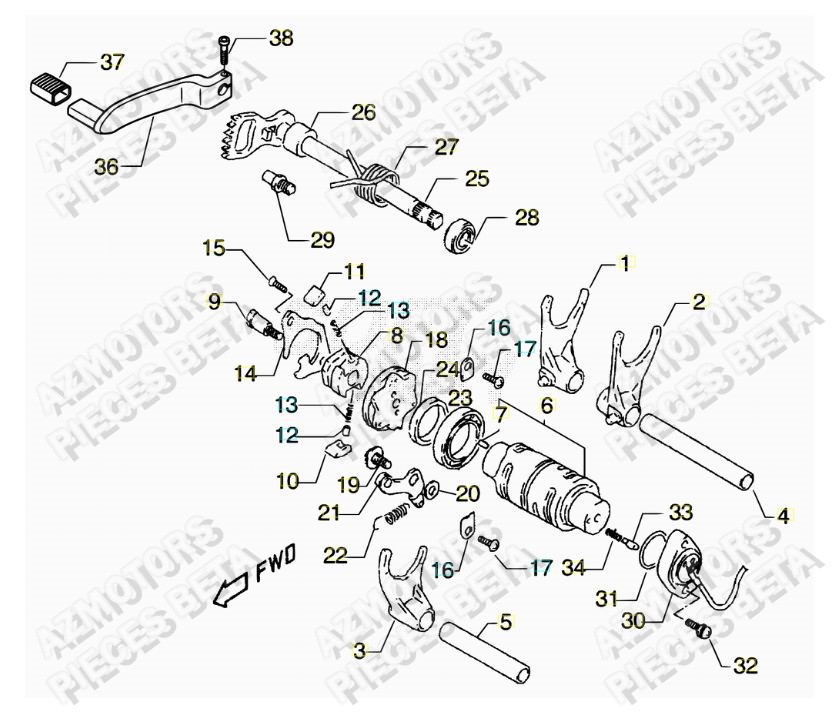 Selecteur De Vitesses AZMOTORS PiÃ¨ces ALP 4.0 350cc [2016-2017]