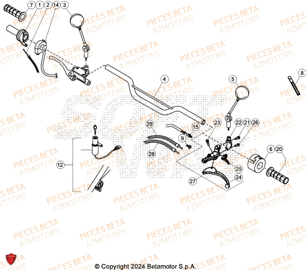 Guidon AZMOTORS PiÃ¨ces ALP 200 [2024]