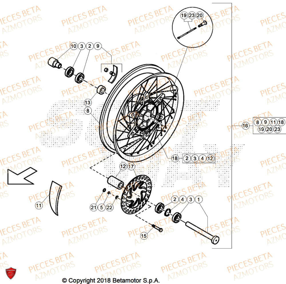 Roue Avant AZMOTORS PiÃ¨ces ALP 200 [2024]
