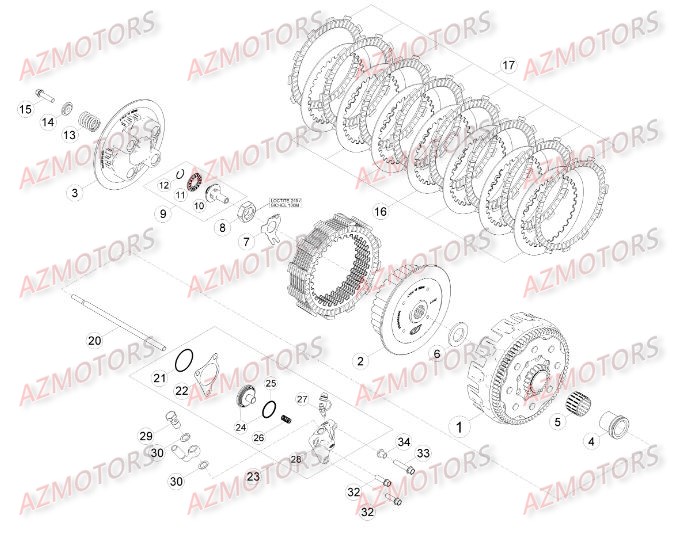 Transmission Principale Embrayage AZMOTORS PiÃ¨ces BETA RR XTRAINER 300 2T - (2015)