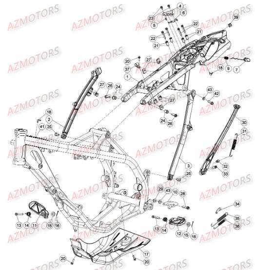 Accessoires Du Chassis AZMOTORS PiÃ¨ces BETA RR XTRAINER 300 2T - (2016)