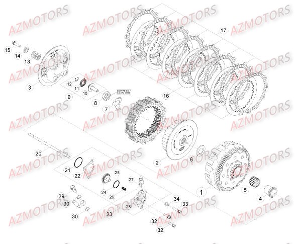 Transmission Principale Embrayage AZMOTORS PiÃ¨ces BETA RR XTRAINER 300 2T - (2016)