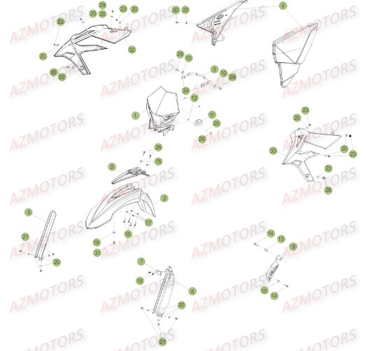 PROTECTION TIGE - KIT WHITE - BETA pour CARENAGES AVANT de BETA XTRAINER MY17