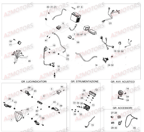 Equipement Electrique AZMOTORS PiÃ¨ces BETA RR XTRAINER 300 2T - (2017)