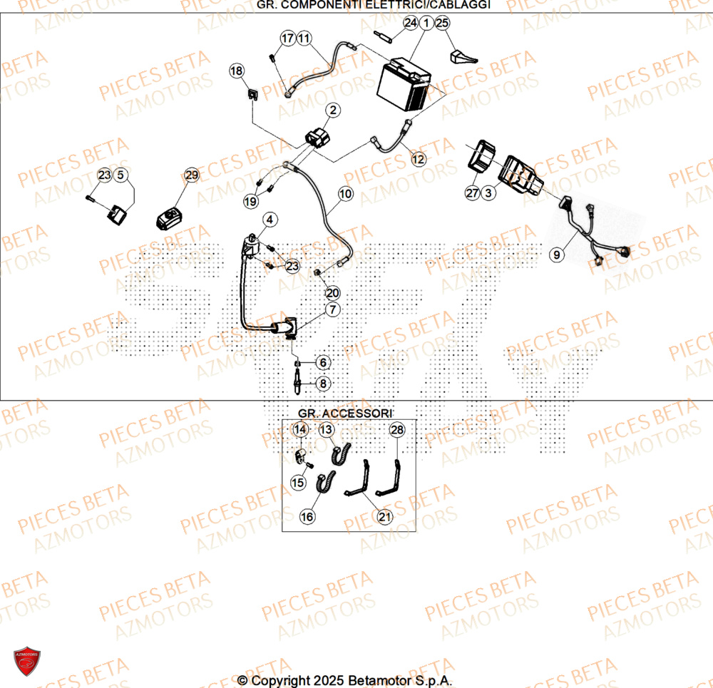 Equipement Electrique AZMOTORS Pieces BETA CROSS RX 350 2T - (2026)