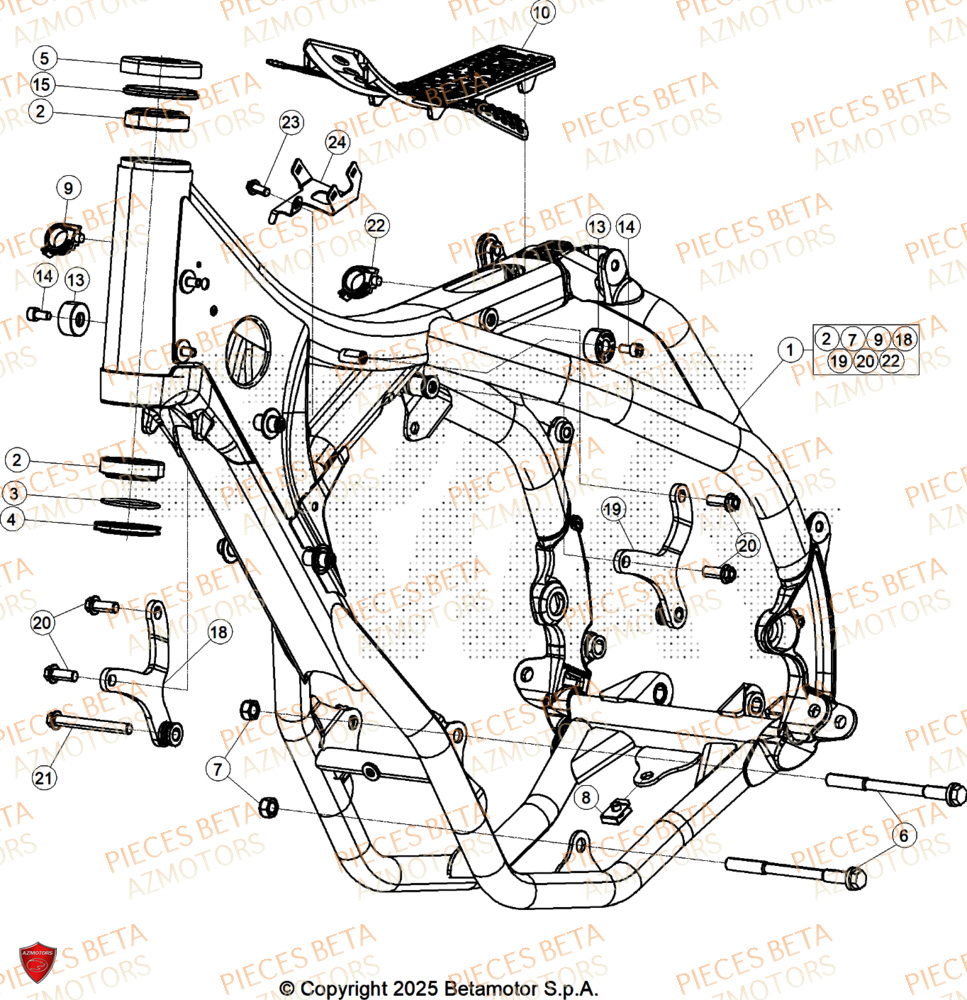 Chassis AZMOTORS Pieces BETA CROSS RX 450 4T - (2026)