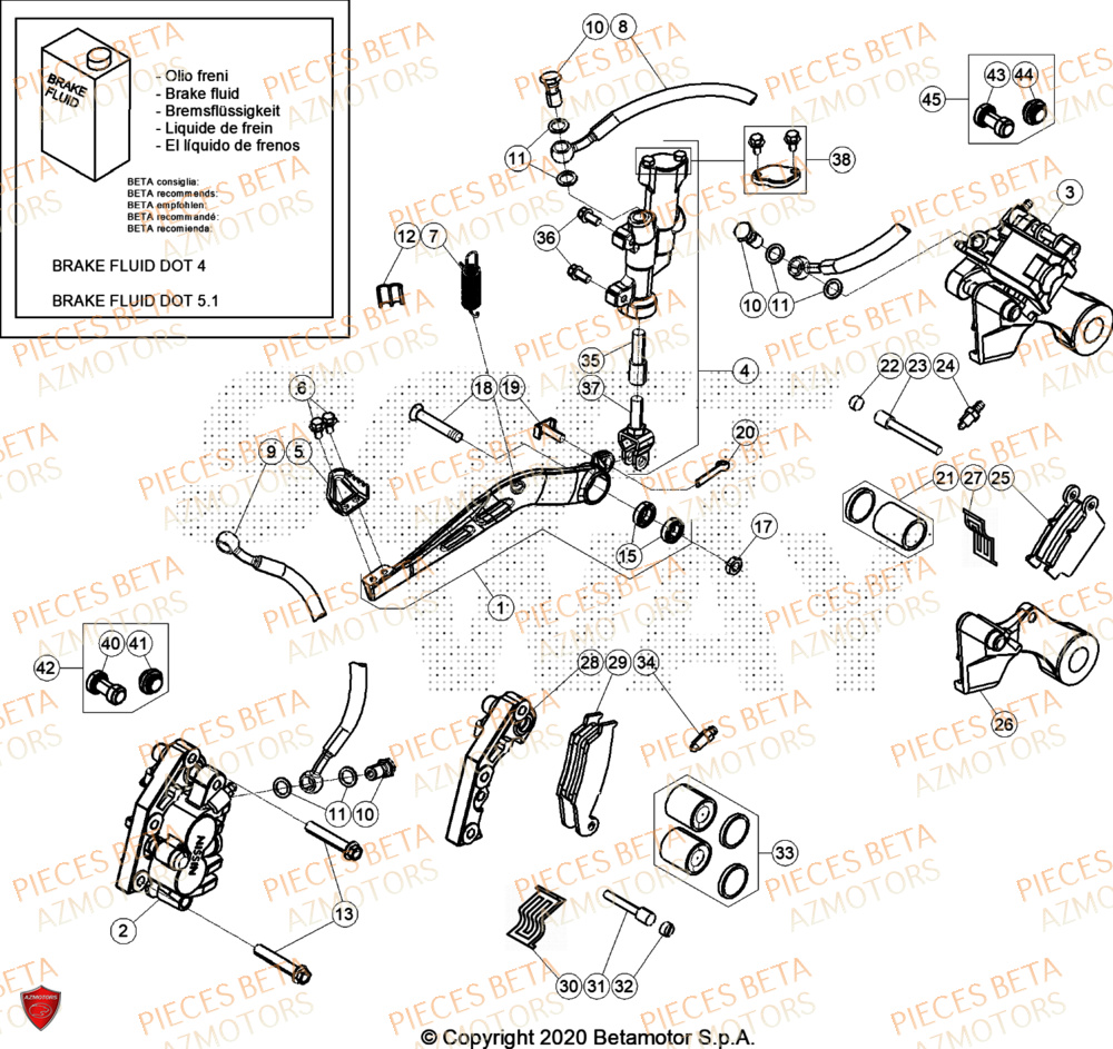 Freins AZMOTORS Pieces BETA CROSS RX 300 2T - (2024)