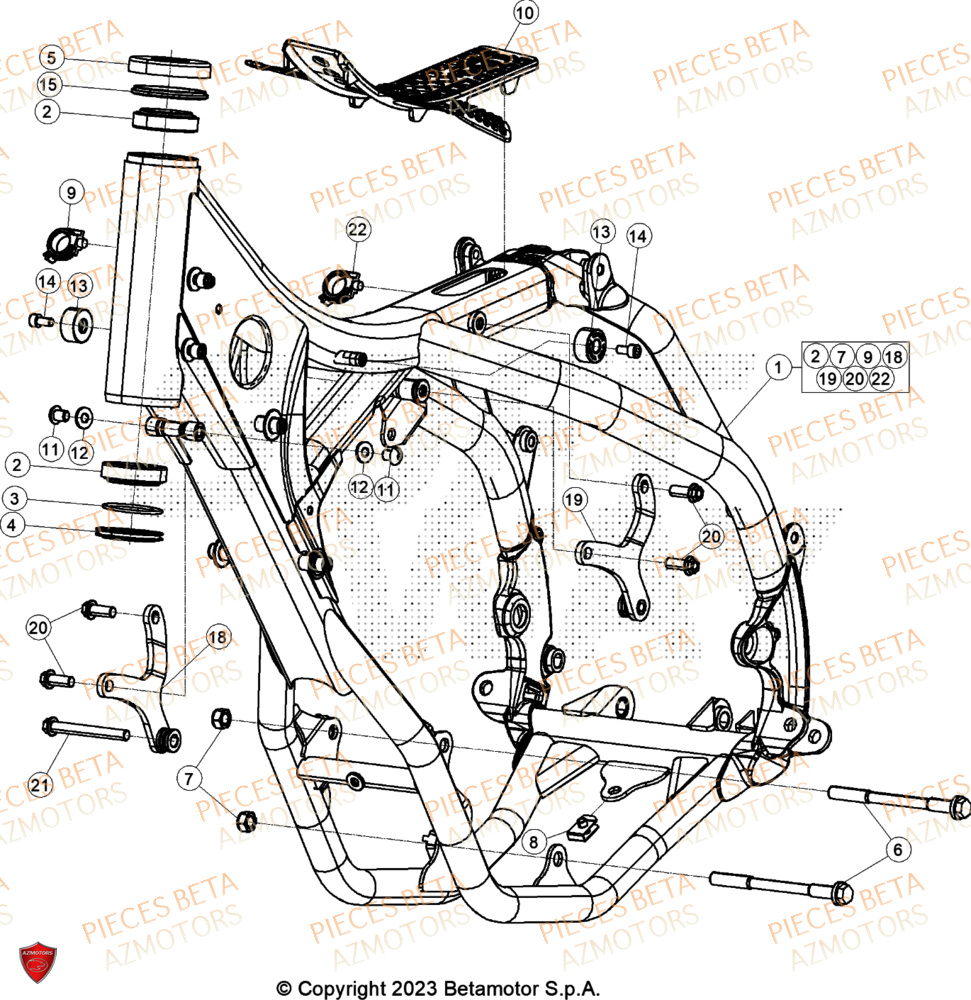 Chassis AZMOTORS Pieces BETA CROSS RX 450 4T - (2024)