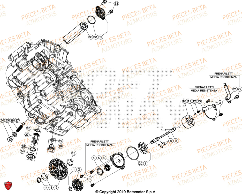Circuit De Lubrification AZMOTORS Pieces BETA CROSS RX 450 4T - (2024)