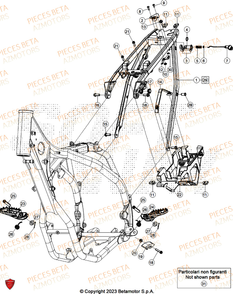Accessoires Du Chassis AZMOTORS Pieces BETA CROSS RX 450 4T - (2025)