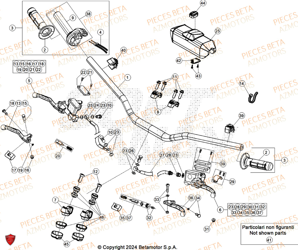 Guidon AZMOTORS Pieces BETA CROSS RX 450 4T - (2025)