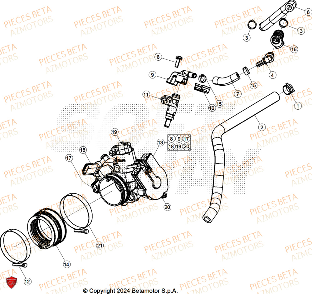 Injection AZMOTORS Pieces BETA CROSS RX 450 4T - (2025)