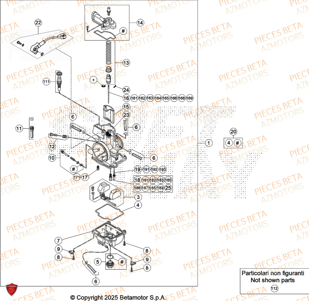 Carburateur AZMOTORS Pieces BETA ENDURO RR 300 2T RACE - (2026)