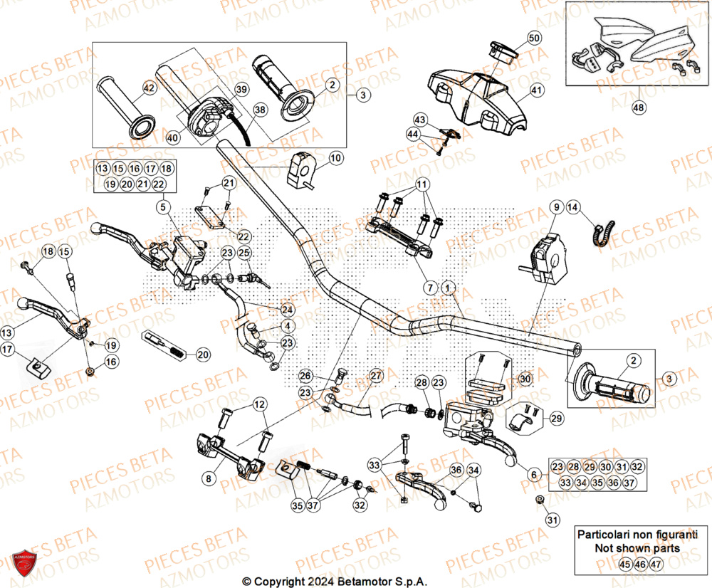 Guidon AZMOTORS Pieces BETA ENDURO RR 300 2T RACE - (2026)