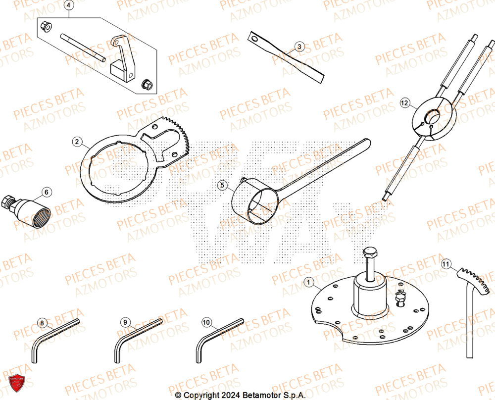 Outils AZMOTORS Pieces BETA ENDURO RR 300 2T X-PRO - (2026)