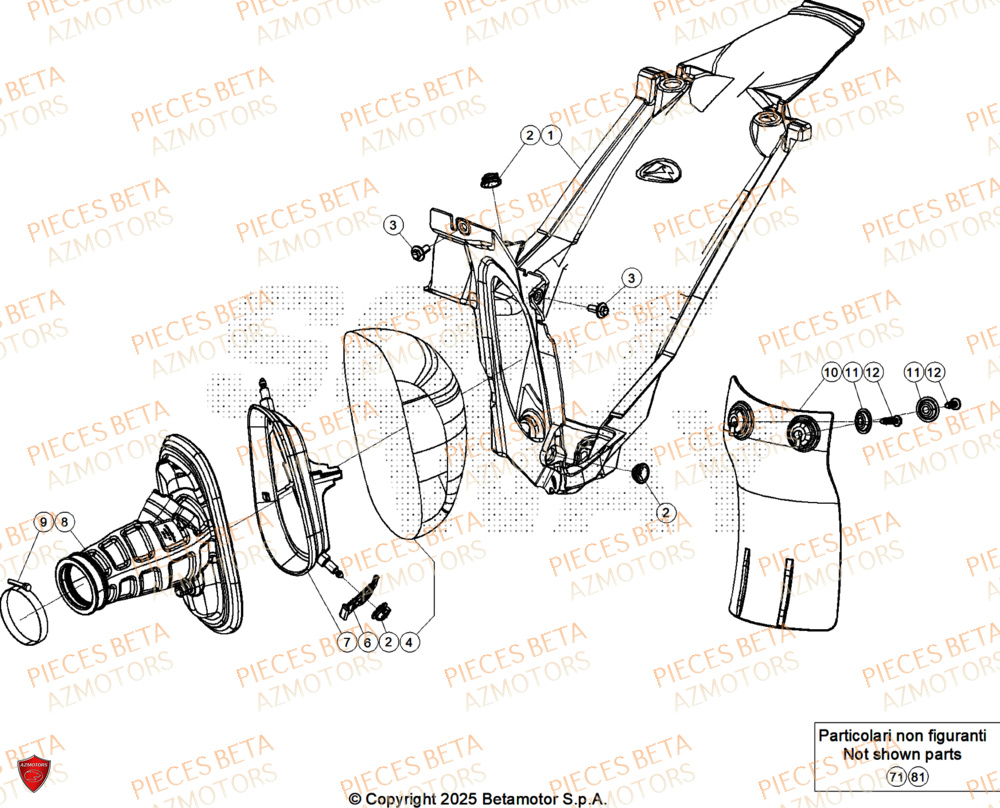 Filtre A Air AZMOTORS Pieces BETA ENDURO RR 350 4T X-PRO - (2026)