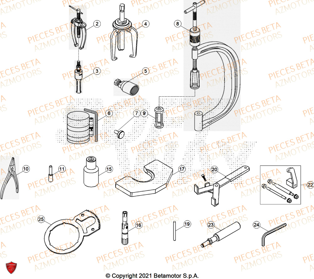 Outils AZMOTORS Pieces BETA ENDURO RR 350 4T X-PRO - (2026)